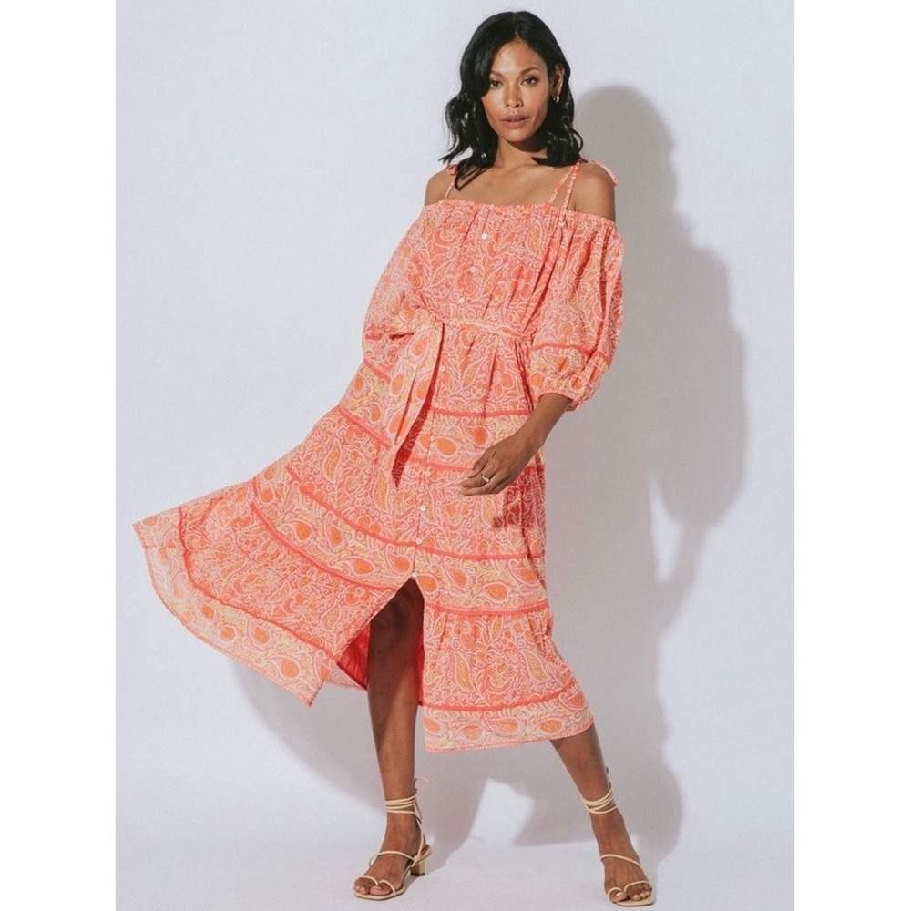 NWT Cleobella Violet‎ Blossom Midi Dress Organic Cotton (MSRP: $268) Size XS